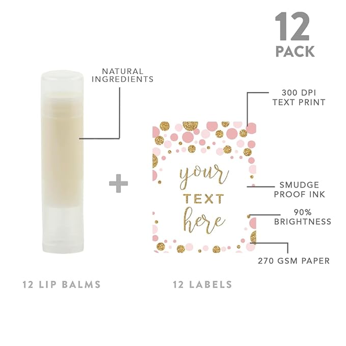Andaz Press Personalized Lip Balm Party Glitter