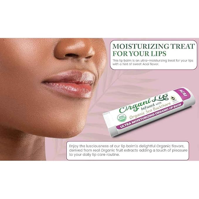 Organic Lip Balm, Acai Flavor, Ultra Organic,