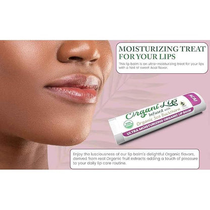 Organic Lip Balm, Acai Flavor, Ultra Organic,