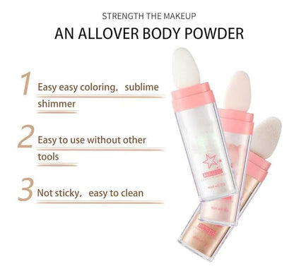 Glitter Powder Highlighter Makeup, Body Brightens the Natural (01#White Moonbeam)