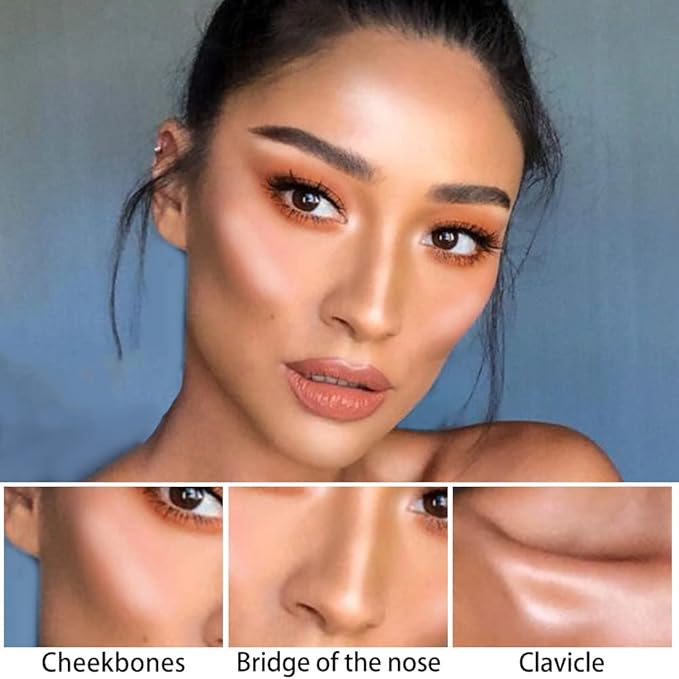 evpct 2Pcs Face Cream Contour Bronzer Sticks Makeup