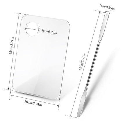 Makeup Palette Tray, Acrylic Foundation Palette with Spatula