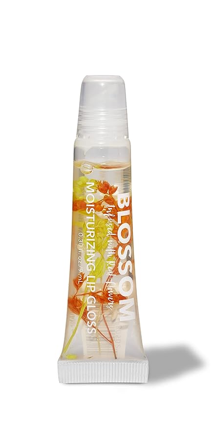 Blossom Scented Moisturizing Lip Gloss Tubes, Infused with Real Flowers, 0.3 fl. oz/9ml, Mango