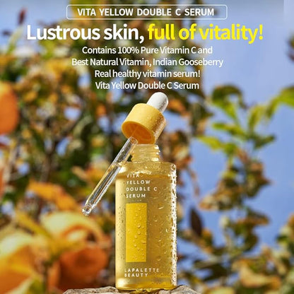Beauty Vita Yellow Double C Serum. 1.18 Fl.oz | Nourishing & Skin Firming Effects | 9 Essential Vitamins | Korean Skincare