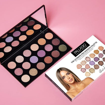 Palladio Ultimate Pro Eyeshadow Makeup Palette with Mirror,