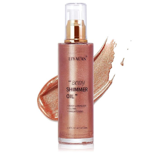 Liyalan Shimmer Body Oil Rose Gold 5 Color Fl Oz/05)