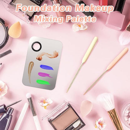 5PCS Makeup Mixing Palette, Stainless Steel Cosmetic Makeup