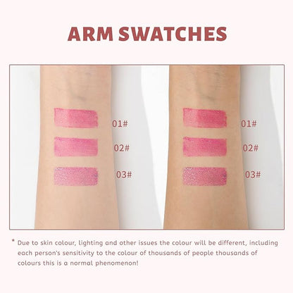 3Pcs Glitter Jelly Lipstick Set, 3 Colors Glossy Glitter