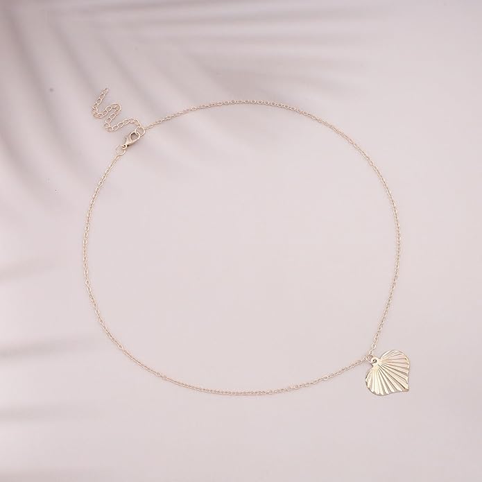 Boho Heart Pendant Necklace Gold Heart