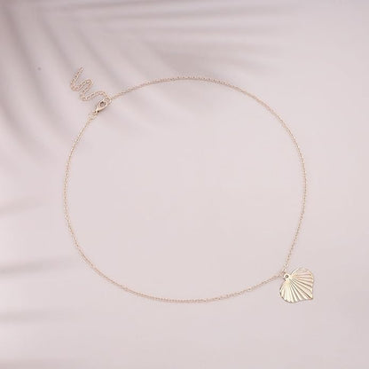 Boho Heart Pendant Necklace Gold Heart