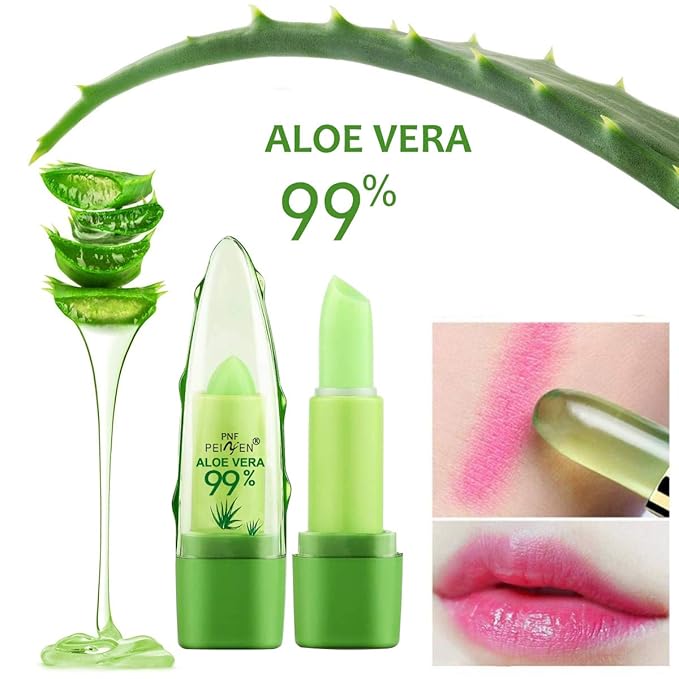 2 Pack Aloe Vera Lipstick, LemonSac Long Lasting Long