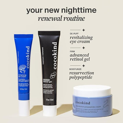 Cocokind Advanced Retinol Gel 0.5%, Improve the Appearance of Fine Lines and Uneven Texture without Irritation, Aloe and Cica to Prevent Dryness, 1 fl oz