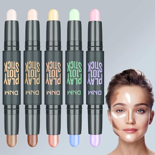 5Pcs Cream Contour Sticks Makeup Kit,Primer Face Makeup Blur Stick