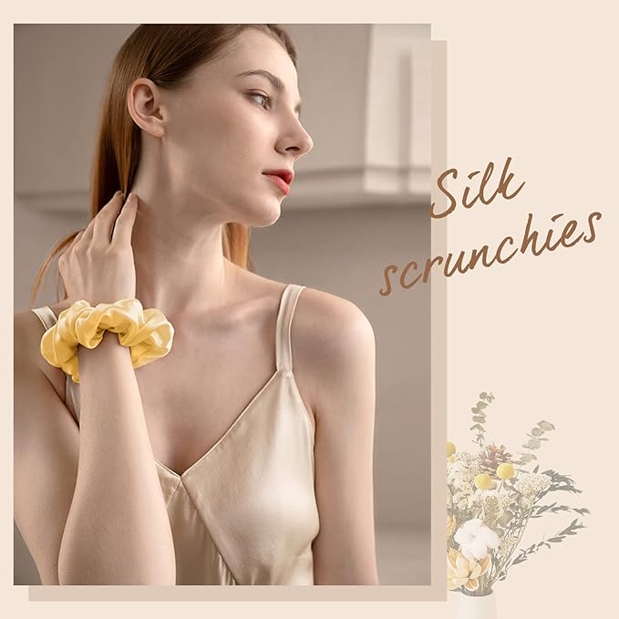 OLESILK 100% Mulberry Silk-Scrunchies for