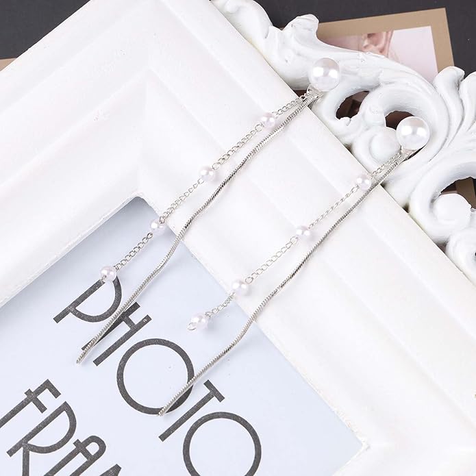 Vintage Pearl Dangle Earrings Long Pearl