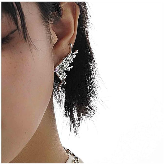 Punk Butterfly Wing Earrings Rhinestone Wing