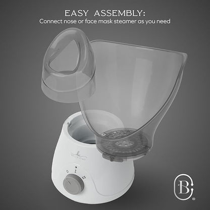Bella Ciao Gentle Face Steamer for Facial Deep Cleaning, 11-PC | Facial Steamer for Proactive Acne Treatment Unclogs Pores & Treats Allergies | Facial Skin Care Products Includes Needles & Tweezers