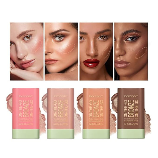 UNYOKE Soft Creamy Highlighter Blush Stick,Smooth Shimmer Bronzer Beach Glow） 6 Oz