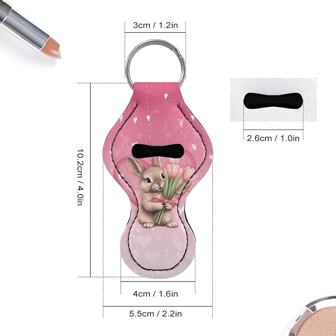 Chapstick Holder Keychain for Lipstick Lip Girls