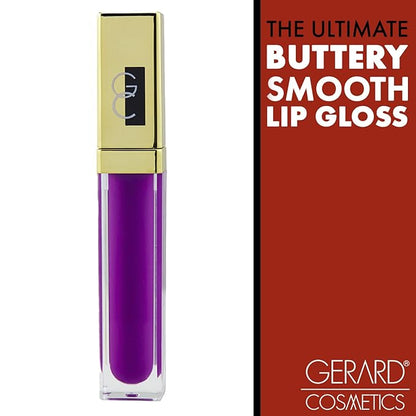 Gerard Cosmetics Color Your Smile Lip Gloss Wild Orchid | Super Pigmented Purple Lip Gloss with LED Light and Mirror | Shiny Finish | Hydrating Liquid Lip Color | Cruelty Free and Made in USA
