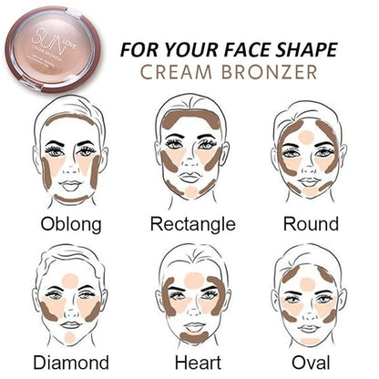 MAEPEOR Matte Bronzer 6 Colors Cream Contour Palette (03 Sunset)