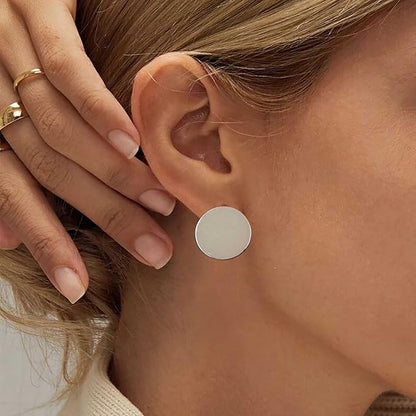 Boho Large Disc Coin Earrings Gold