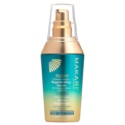 Makari Ultimate Intense Blue Crystal Regenerating Serum 50 ml | Anti-Aging and Hydrating Skin Brightening Serum for Face and Body | Skin Care Product with Glutathione, Collagen, and Vitamin C