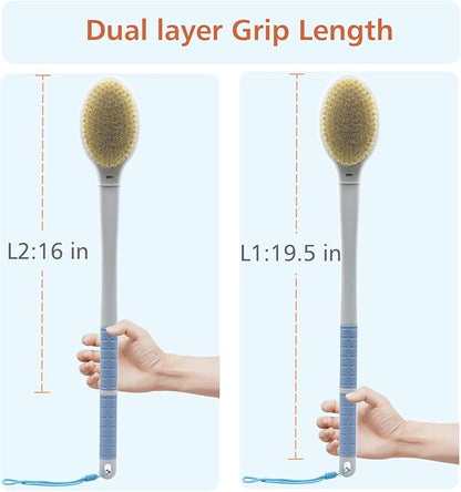 Shower brush with soft and