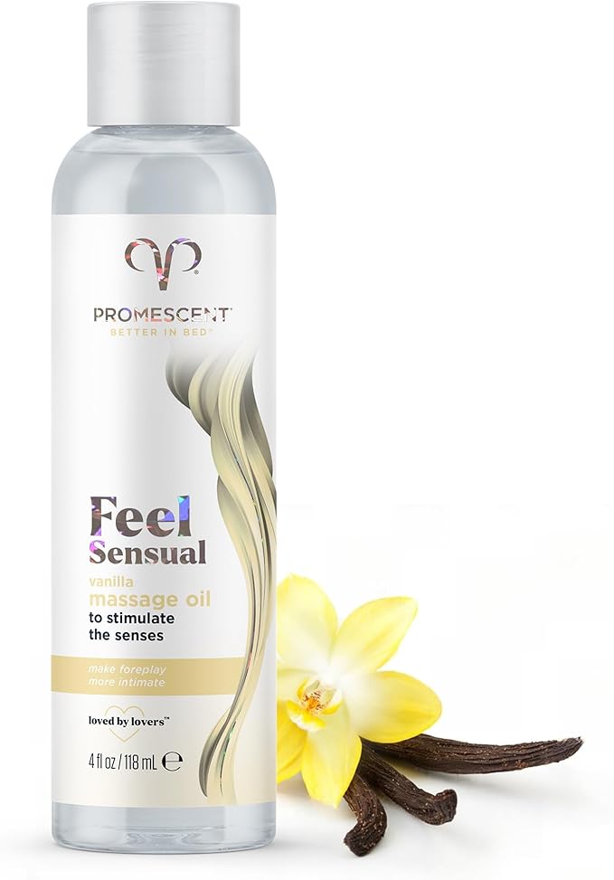 Promescent Lavender Massage Oil for Massage Therapy + Vanilla Massage Oils for Date Night, Sweet Almond for Skin, Body Oil for Men & Women to Relieve Stress & Sore Muscles