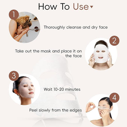 Overnight Facial Mask, 10ea Bio-Collagen Hydrating Overnight Hydrogel Mask, Korean Collagen Face Mask For Women, Deep Collagen Overnight mask, Pore Minimizing, Elasticity