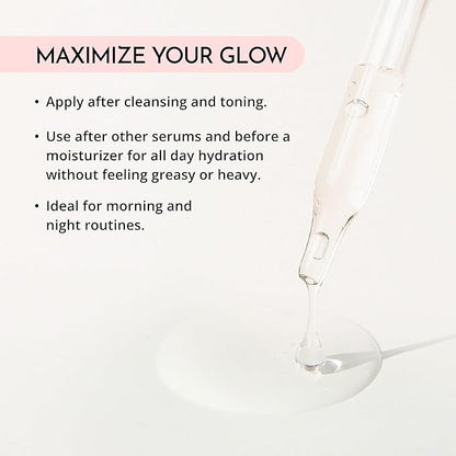 MAELOVE Hydrator Hyaluronic Acid Serum w/Vitamin B5, Lightweight & Non Greasy Formula w/Panthenol & Resveratrol for Ultimate Hydration & Youthful Dewy Glow, Reduces Fine Lines & Wrinkles, USA Made