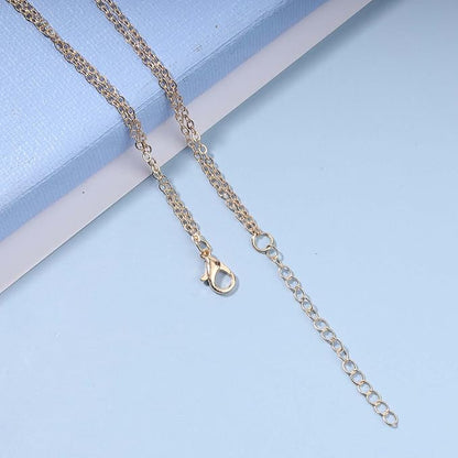 Boho Layered Pearl Choker Necklace Gold Pearl Pendant