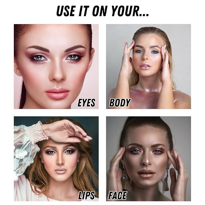 Mynena White Silver Makeup Highlighter Loose Powder Shimmer Paraben-Free Cruelty-Free