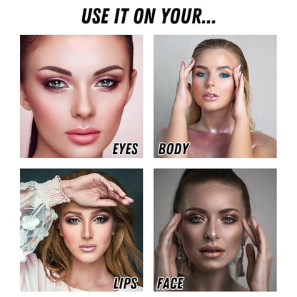 Mynena White Silver Makeup Highlighter Loose Powder Shimmer Paraben-Free Cruelty-Free