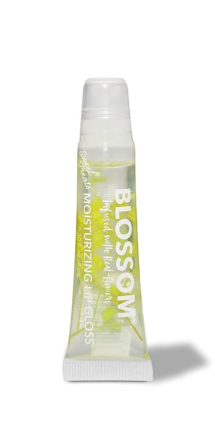 Blossom Scented Moisturizing Lip Gloss Tubes, Infused with Real Flowers, 0.3 fl. oz/9ml, Lemon Tart