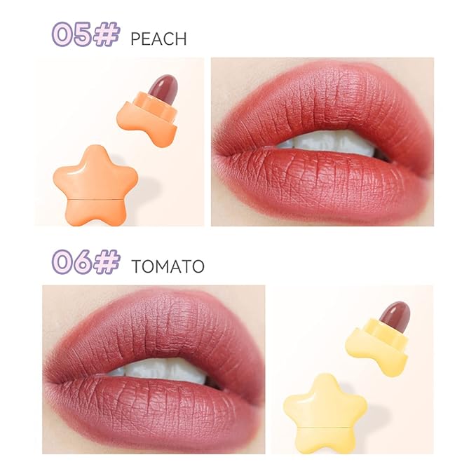 6-Color Mini Matte Color Star Capsule Lipstick set. Long