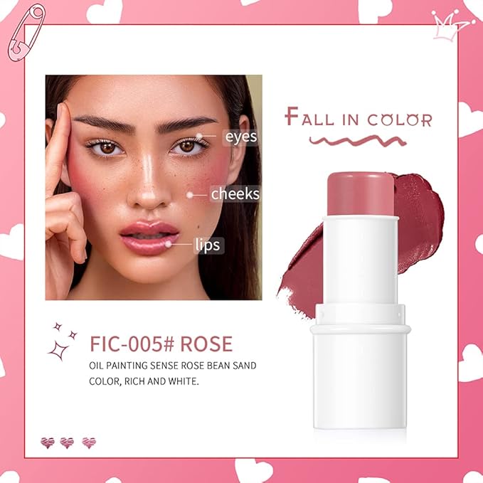 Makeup Sticks Set, Matte Cream Blush Stick for & Contour)