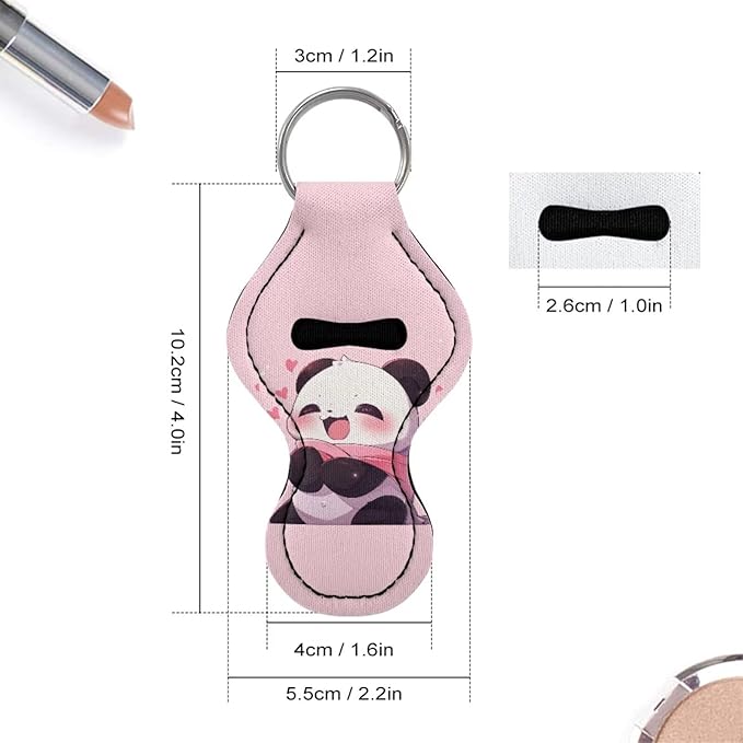 Chapstick Holder Keychain for Lipstick Lip Girls