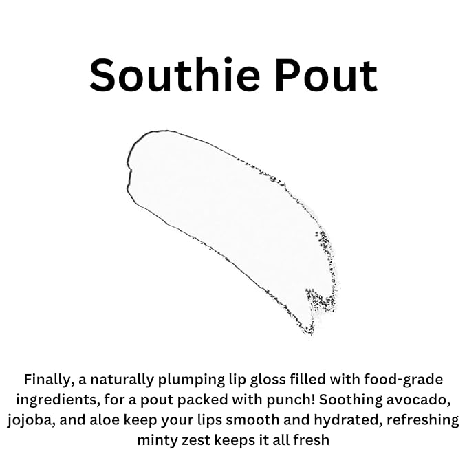 Lip Plumper, Southie Pout (.25oz) - Naturally Plumping Vegan Lip Gloss with Avocado, Jojoba, Aloe