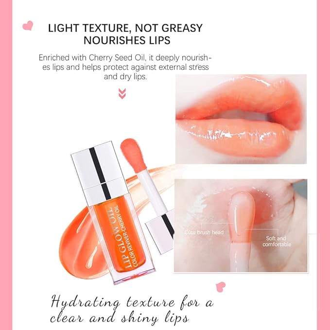 3Pcs Plumping Lip Oil, Hydrating Lip Gloss Tinted Plumping