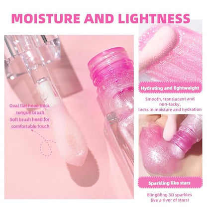 Yasovigi Magic Color Changing Lip Oil, Plumping Moisturizing Lip Oil, Big Brush Plumping Lip Gloss Non-sticky Lip Primer