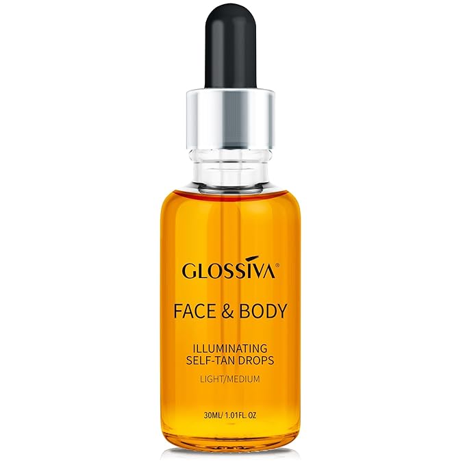 Self Tanning Drops - Sunless Tan for a Sun-Kissed Bronze - Beauty Skin Self Tanner - Gradual Glow for Face and Body - Long-Lasting for a Week, 1.01 Fl Oz