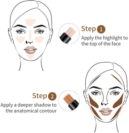 Double-End Contour Highlighter Stick Contour Stick, Face Highlighter,