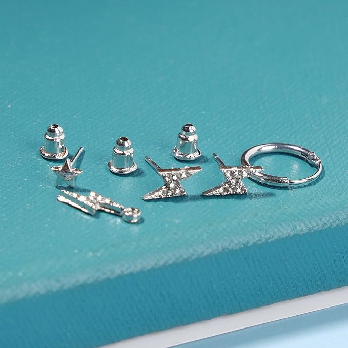 Punk Rhinestone Thunder Earrings Cz Lighting