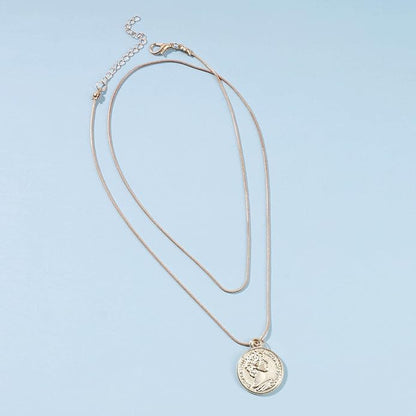Boho Layered Coin Necklace Choker Gold