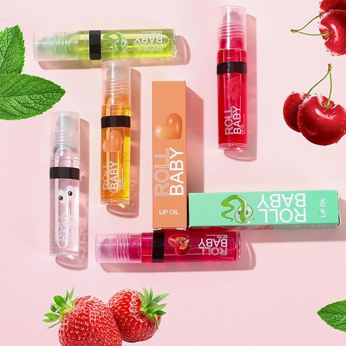 BINGBRUSH Roller Lip Glaze Mirror Lip Gloss, Plumping Magic Mood Lipstick Lip Glaze, High-Shine Clear Lip Stain Lip Balm Lip Care, Longlasting Moisturizing Lip Glow Oil (1Pc 02# Orange)