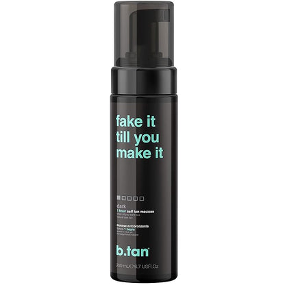 B.TAN Dark Self Tanner Mousse, 1 Hour Sunless Tan, Vegan, Cruelty Free, 6.7 Fl Oz
