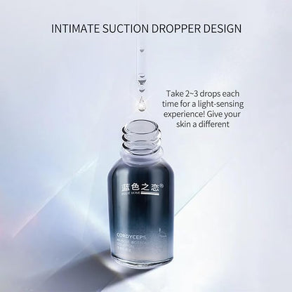 BLUE LOVE 2PC Cordyceps Facial Essence Serum - Reduces Fine Lines & Wrinkles, Hydrating & Anti-Aging Formula with Natural Ingredients for All Skin Types