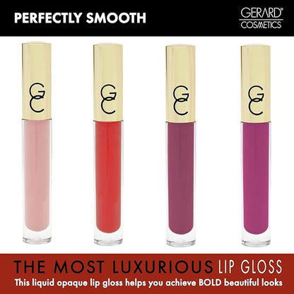 Gerard Cosmetics Supreme Lip Creme Angel Cake | Highly Pigmented, Fully Opaque Nude Pink Lip Gloss | Nourishing, Hydrating, Liquid Lipstick for Full Coverage Lip Color