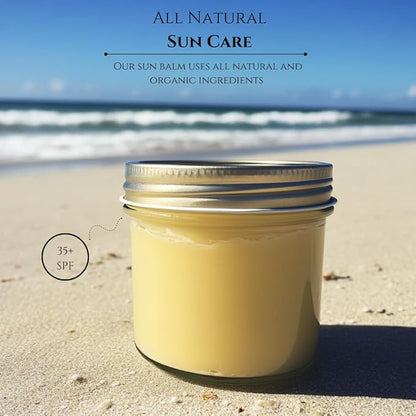 Beef Tallow & Zinc Sunblock | Tallow Sunscreen SPF 35 (2oz) | Reef Safe, Water Resistant | Beef Tallow for Skin, Tallow Face Moisturizer | Organic 100% Grass Fed Tallow, Zinc Oxide